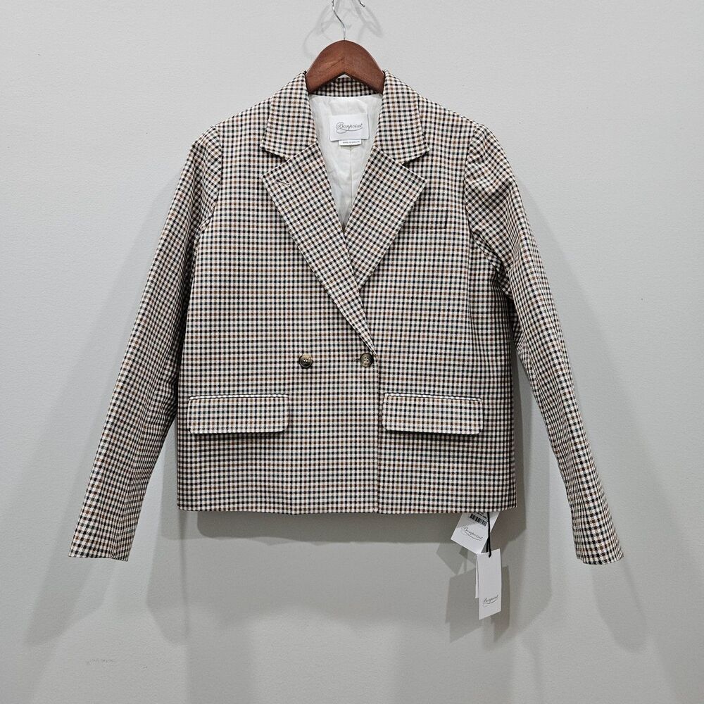 Bonpoint Womens Veste Oxford Padded Jacket Size 34 Beige Gray Equestrian Luxury